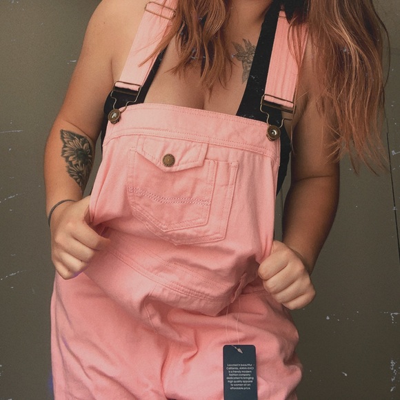 Bubble Gum Pink Long Overalls - Picture 5 of 6